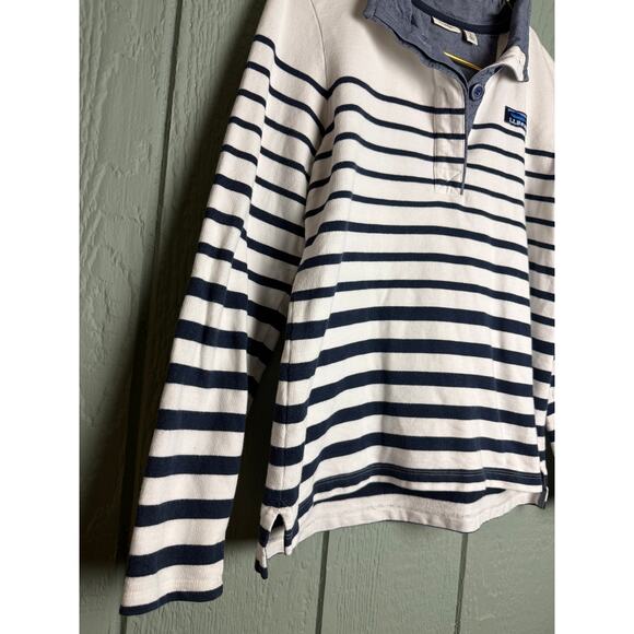 L.L. Bean Women’s Breton Stripe Pullover Long Sleeve Small – 100% Cotton - Picture 2 of 6